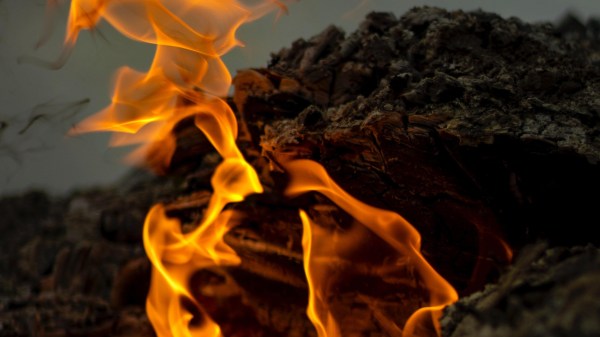 Burning embers and ashes